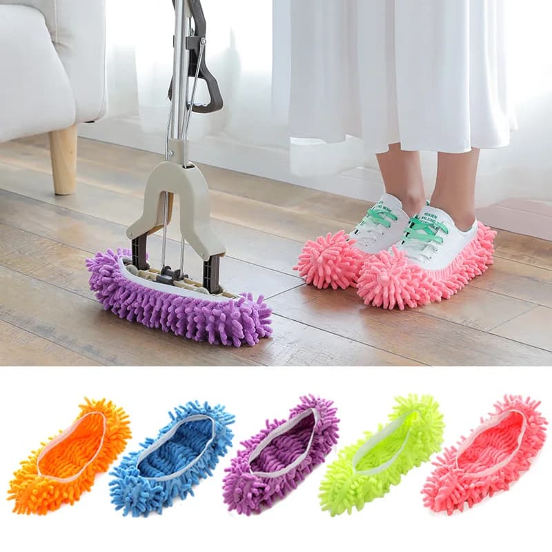 Pantofole antipolvere per pavimenti in ciniglia in microfibra Mop Pulisci scarpe Parrucche Casa Panno per la casa Copriscarpe puliti Mophead Copriscarpe Strumenti per la pulizia
