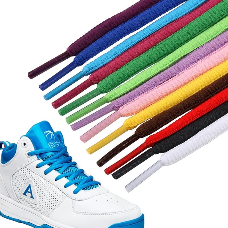 Men's and women's sports shoes Laces semicircular flat coloured plates suitable for all shoes Round laces 23 colors 1 pair