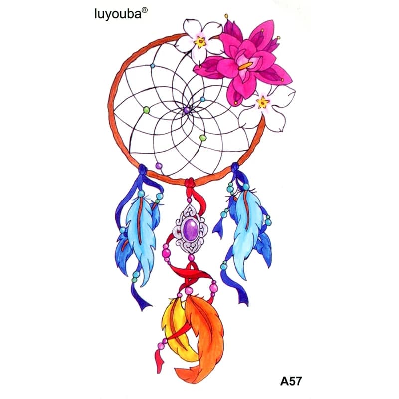 Beautiful dream catcher waterproof temporary tattoos Men Fake Tattoo Body Tattoo Stickers Henna Tatoo women temporary tattoo