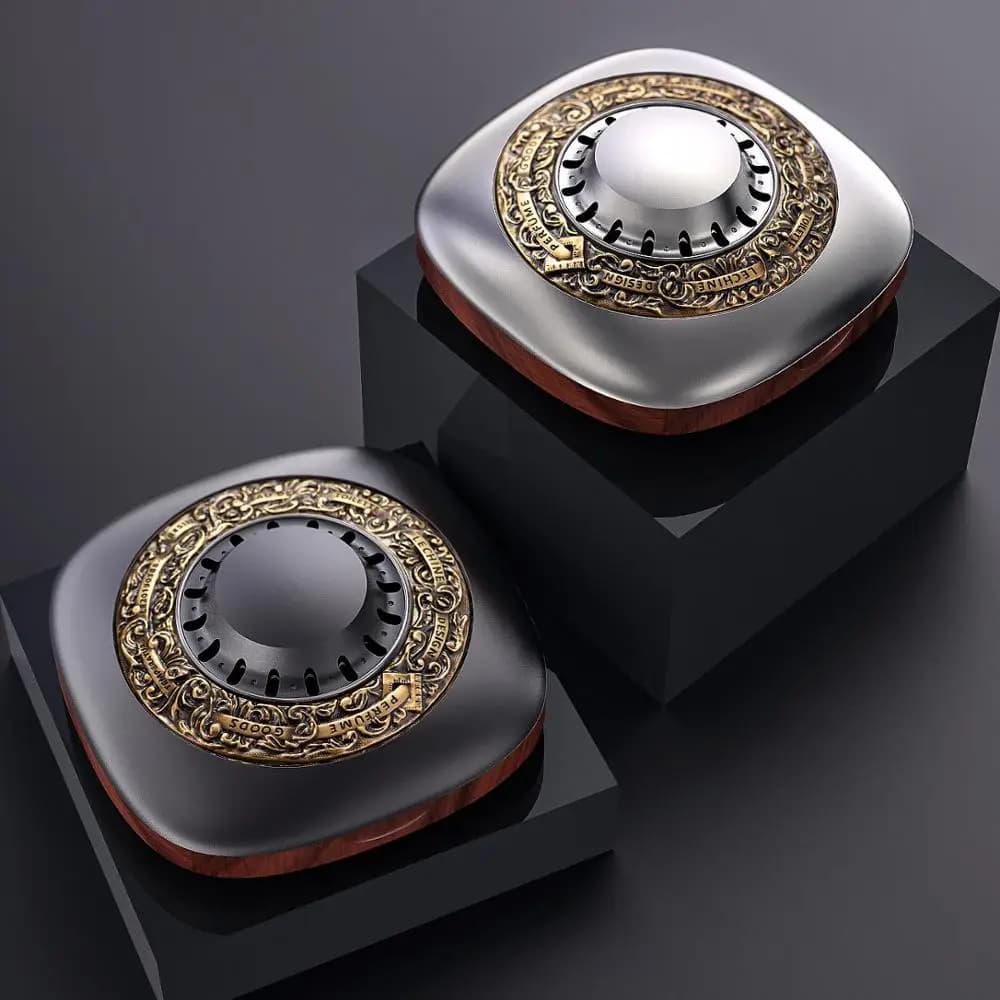 Metal + Luxury Wood Vintage Design Unique Auto Perfume Auto Refreshing Good Odor Air Drink Auto Ornament Fragrance Business Gift