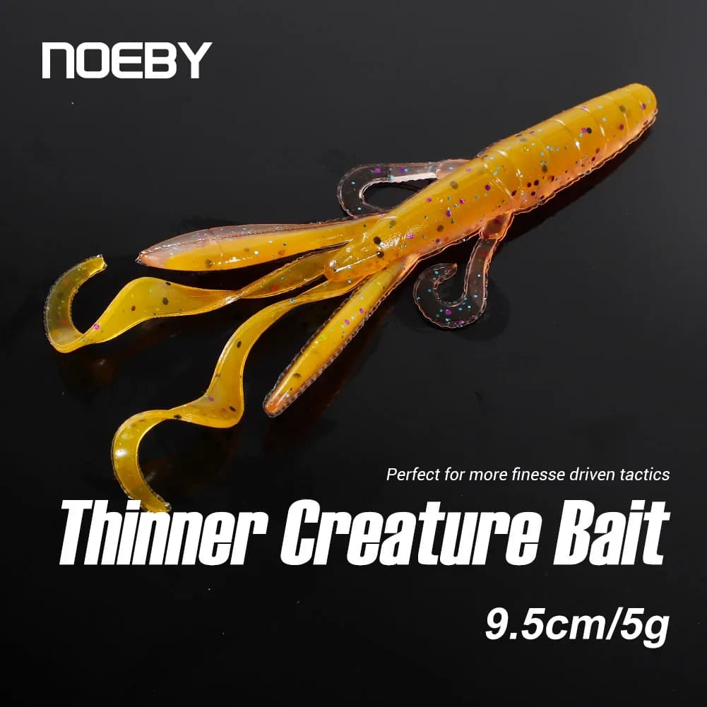 NOEBY-esche morbide per gamberetti per la pesca dei bassi, esca per gamberi, Wobbler per gamberi, ramponi per rimorchi Jig, 9.5cm, 5g,6 pezzi