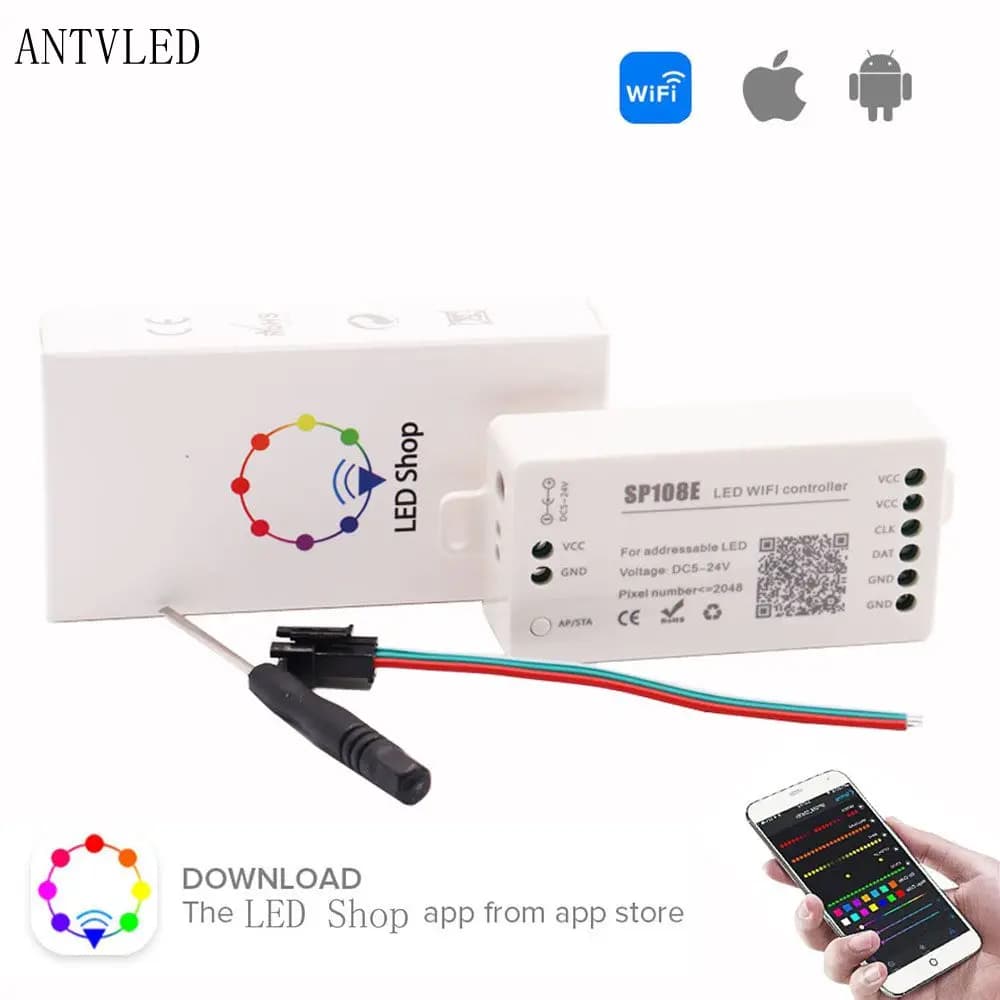 Controller WIFI a strisce LED SP108E, per WS2812B WS2811 WS2813 WS2815 SK6812 ecc modulo LED Light Smart APP Controller Wireless