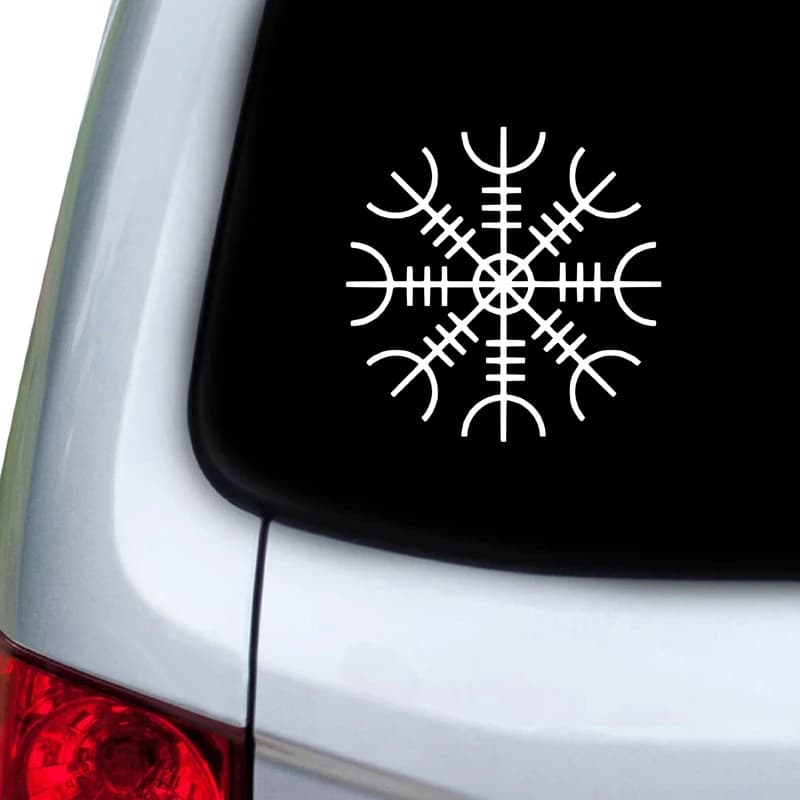 Simboli delle rune Adesivo in vinile per laptop Decalcomanie per finestrino dell'auto Guida Bussola perduta Vichingo Celtiche norvegesi per Apple MacBook Pro/Air Decor