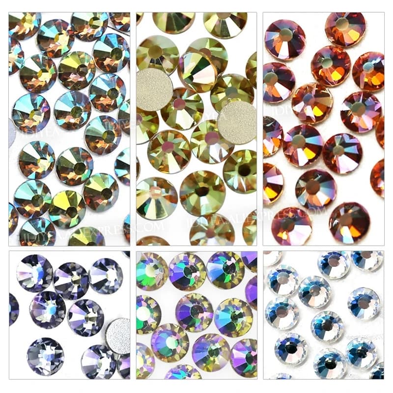 NUOVI COLORI! ss3-ss30 Tutte le dimensioni Ambra Vino 3D nail art strass per il design fai da te Cristalli non hotfix luccica pietra strass