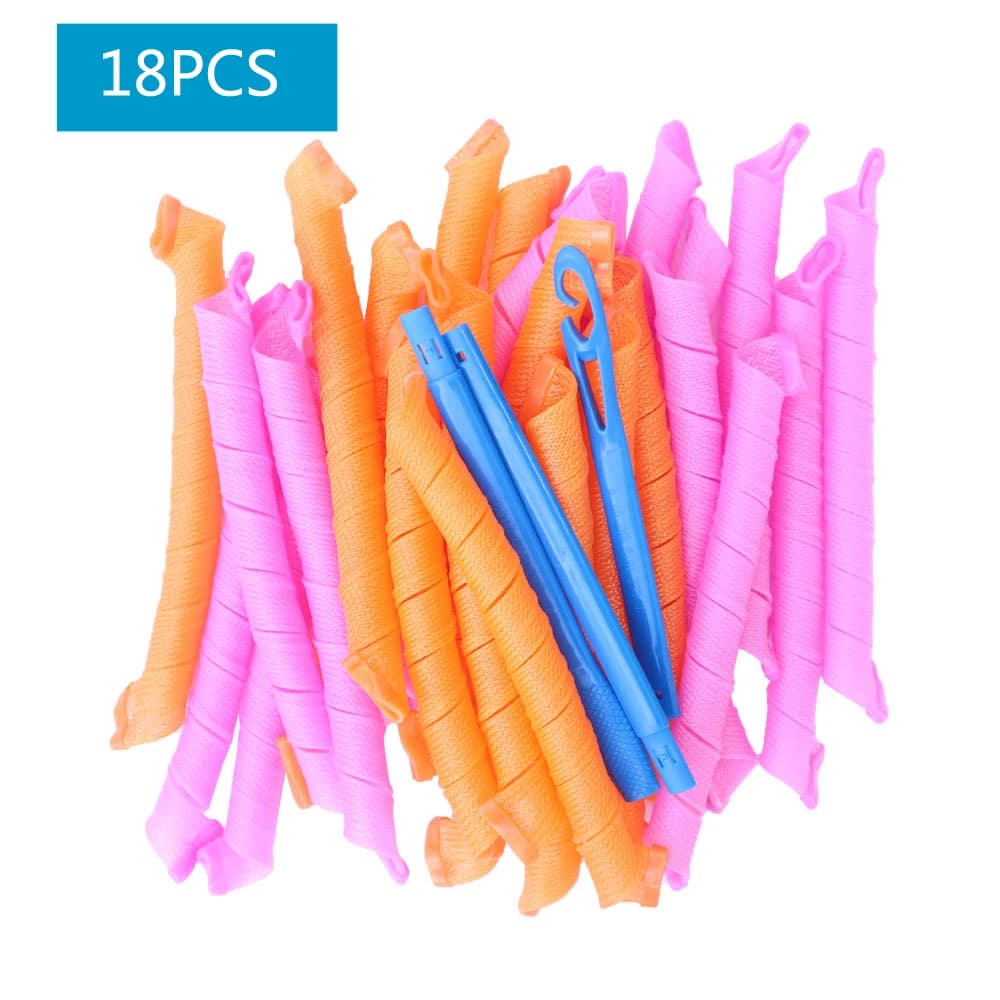 Rulli per capelli 18 pezzi (20/30/45/50/55cm) forma di lumaca non forma d'onda spirale rotonda riccioli bigodino di capelli morbido bigodino di capelli strumenti per capelli magici