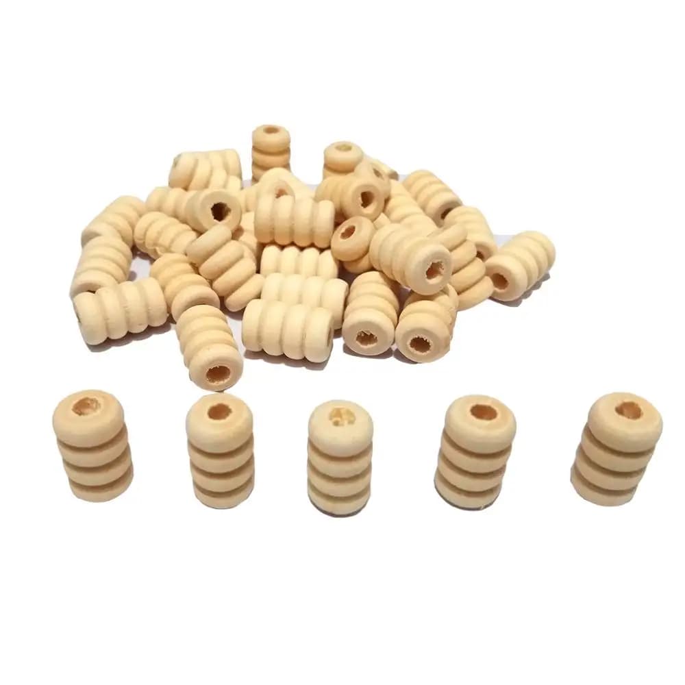 Perline di legno filettate color legno Sciolte 14 mm (0,55 pollici) Perline a nido d'ape Accessori per giocattoli molari per bambini Accessori per massaggiagengive in legno per bambini fai da te
