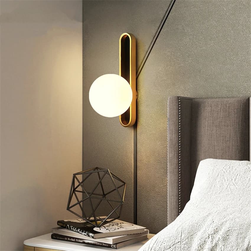 American Light Luxury Glass E227 Lampade da parete Corridoio Soggiorno Lampade da parete Specchio Faro Magic Bean Ball Apparecchi per camera da letto