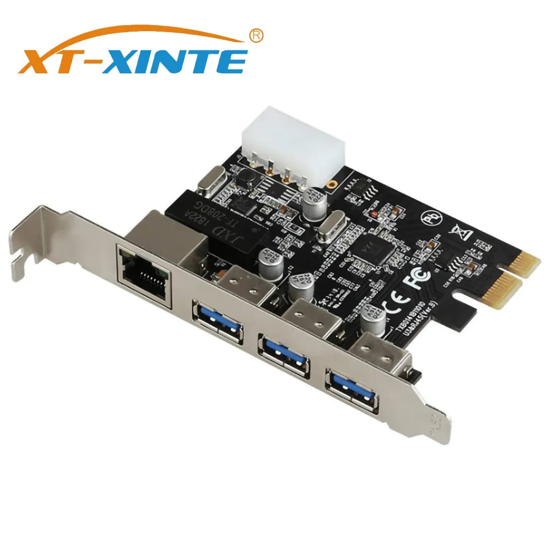 Pci-E a 3 Porte Usb 3.0 Hub Esterno + RJ-45 Gigabit Ethernet Scheda di Rete 10/100/1000Mbps pci Express USB3.0 Lan Adattatore Combo