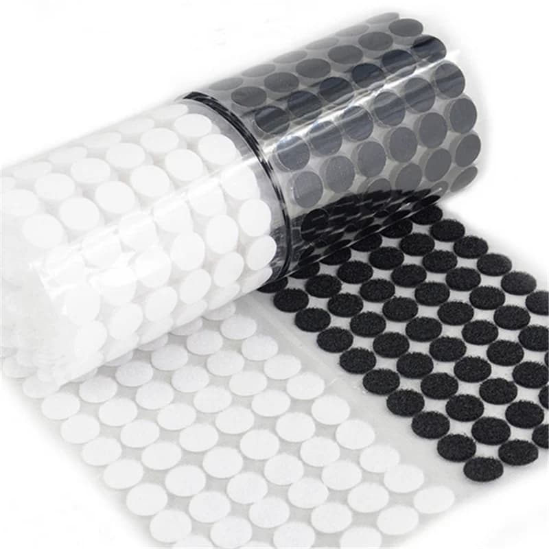 Nastro di fissaggio autoadesivo da 10-25 mm Punti Colla forte Adesivo magico Disco Bianco Nero Monete rotonde Nastro ad anello con gancio