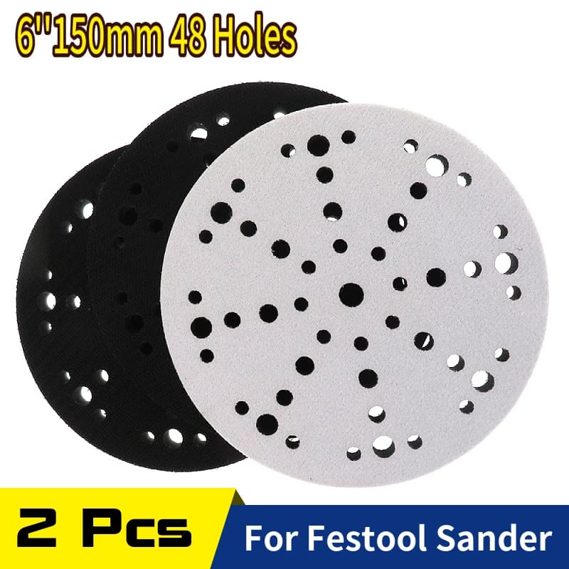 6''48 Fori Schiuma Interfaccia Morbida Pad Gancio e Anello Spugna Cuscino Buffer Pad Disco di Protezione Per Levigatrice Festool Utensili Abrasivi