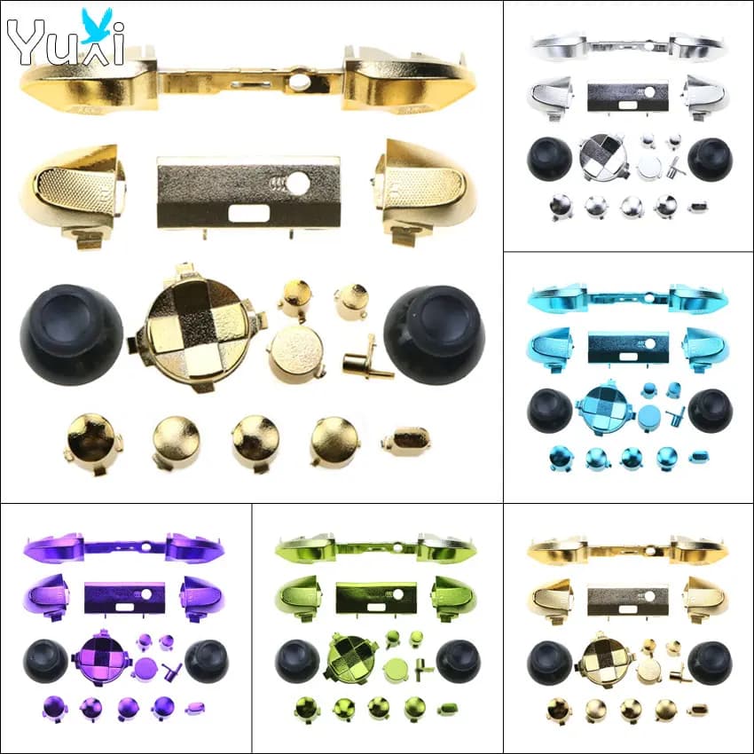 YuXi Bottoni in plastica cromata per parti di ricambio del controller Xbox Series XS RB LB Paraurti RT LT Pulsante trigger Dpad ABXY Key