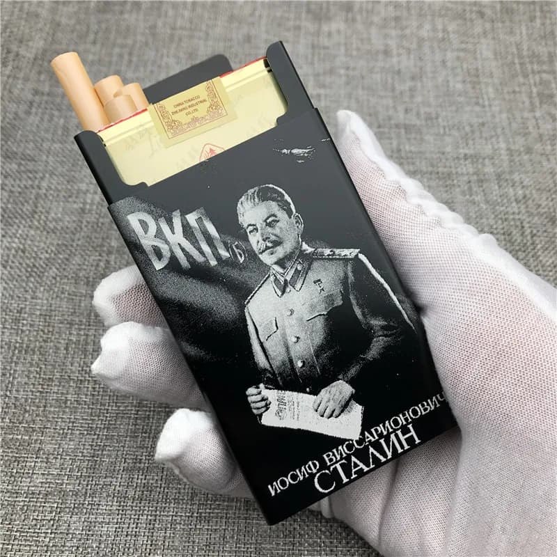 Customized Aluminum Alloy Cigarette Boxes Stalin Laser Engraved Cigarette Boxes of the Soviet Union, Lenina Make Your Image
