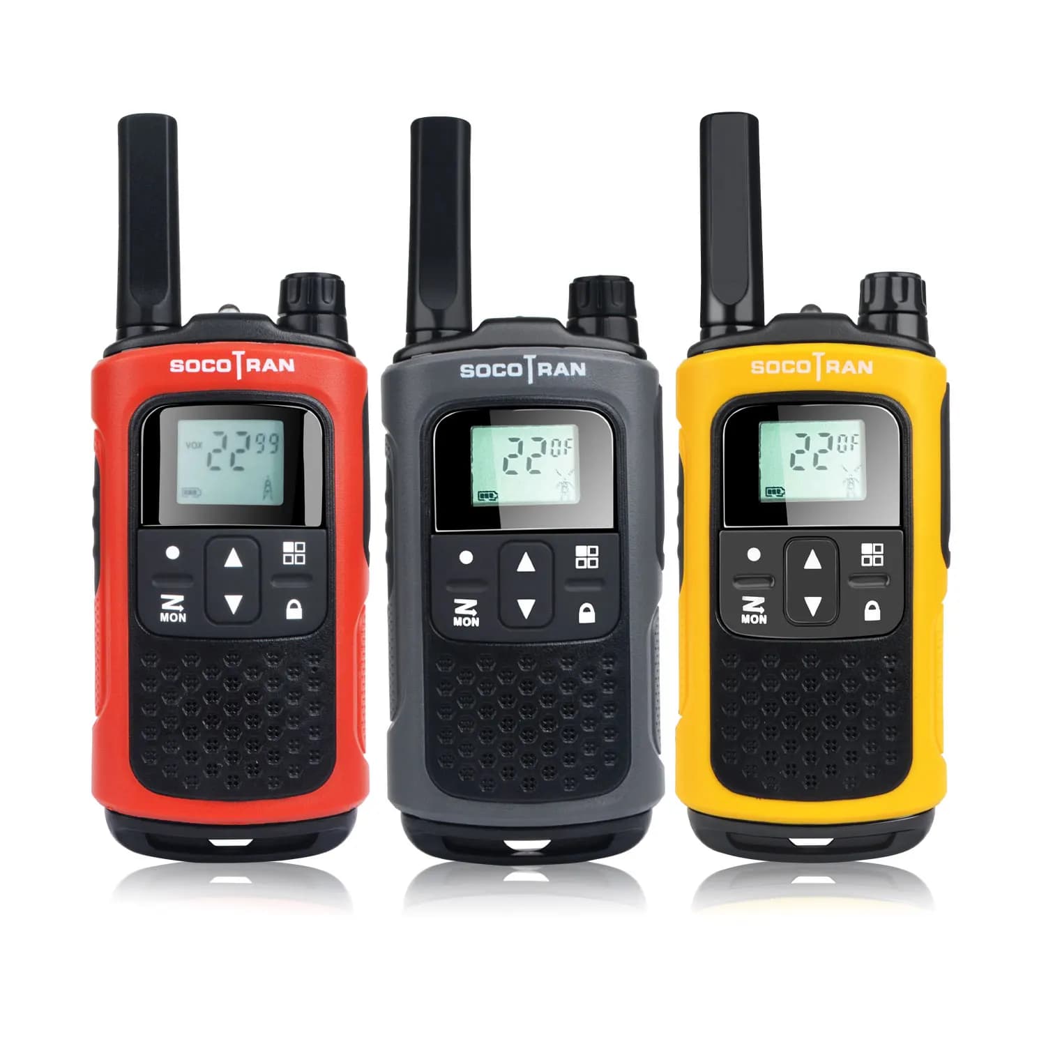 Ricaricabile senza Licenza FRS/GMRS Walkie Talkie A Lunga Distanza 2-Way Radio 0.5W 22CH VOX Privacy codice batteria ricaricabile Coppia