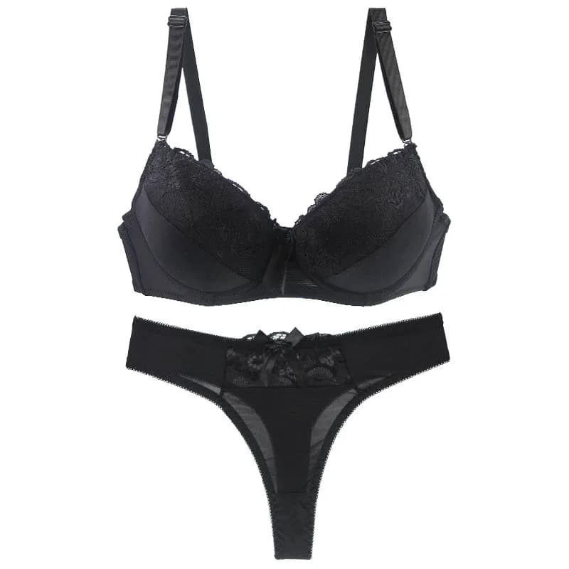 DaiNaFang Nuovi set di reggiseni push up sexy Biancheria intima imbottita in pizzo con stampo centrale per donna BCDE Plus Size Lingerie femminile