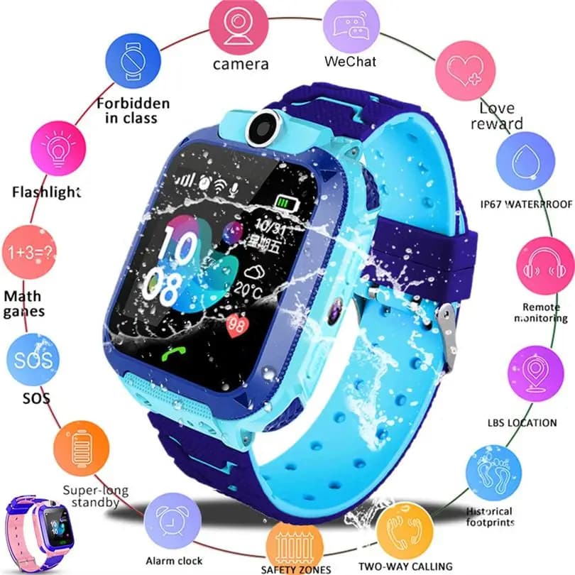 Q12 Dei Capretti Dei Bambini Orologio Intelligente SOS Chiamata di Telefono Posizione Tracker Anti-Perso Macchina Fotografica Dello Schermo di Tocco Impermeabile Studente Orologio Da Polso 828