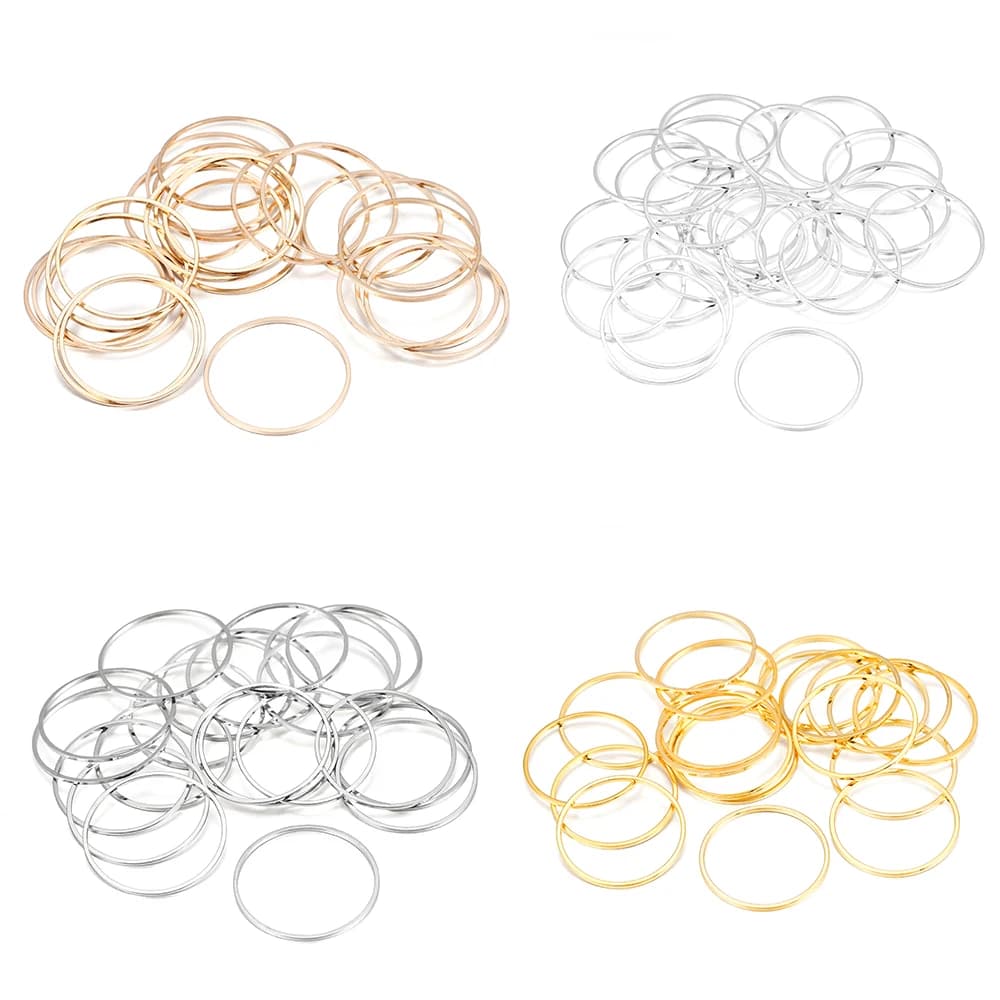 20-50 Pz 8-40mm Cerchi Fili Per Orecchini Ottone Rotondo Anello Chiuso Orecchino Contatto Pendenti Per Gioielli FAI DA TE Che Fanno risultati Accessorie