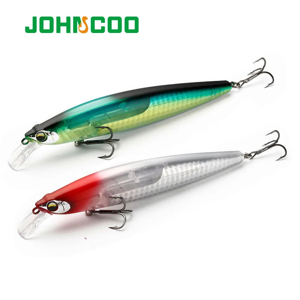 JOHNCOO Floating Minnow 130mm 18.5g Long Casting Hard Bait Flash Blade Wobbler Fishing Lure Sea Bass Lure