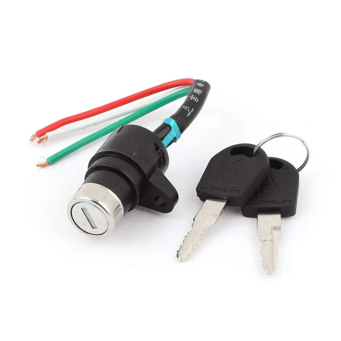 Uxcell 3 fili Scooter Kart ATV bici elettriche blocco interruttore di accensione con 2 chiavi universale per bicicletta elettrica