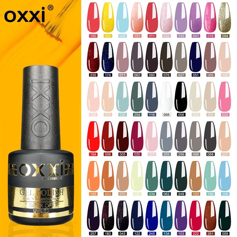 OXXI 8ml Vernice semipermanente 60 colori Smalto semipermanente Maincure smalto gel uv Soak off Vernici Hybrid Gellac Nuovo