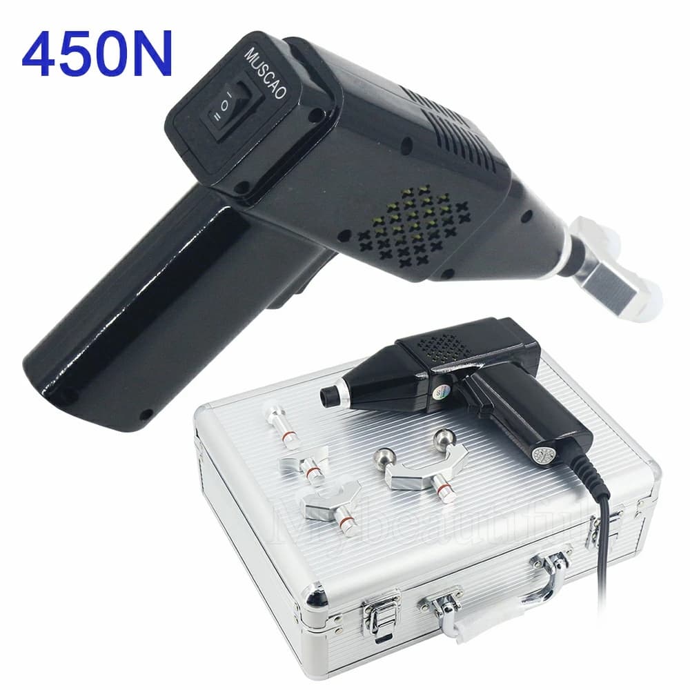 450N chiropractic adjustment tools, electric massage gun for spine correction, pain relief, body muscle relaxation massager