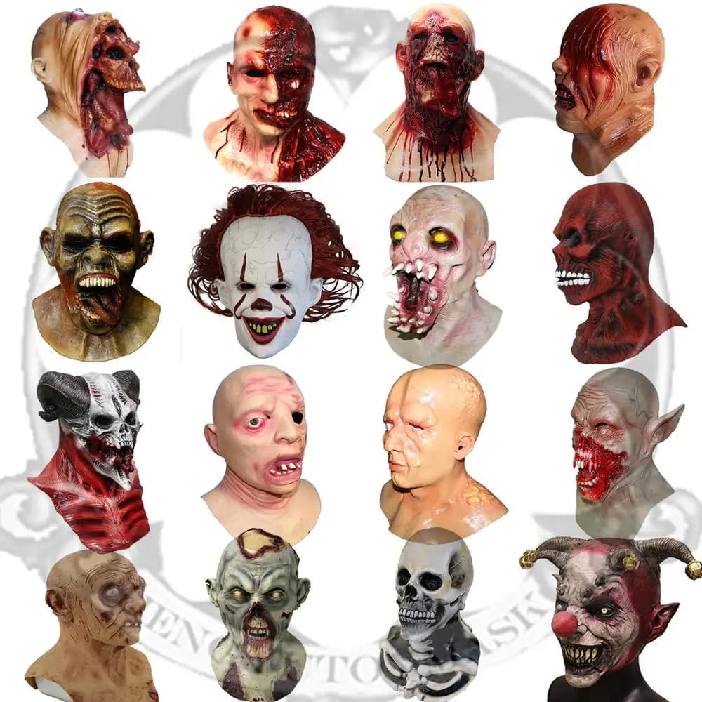 Realistico Horror testa di Zombie maschera in lattice Halloween Vampire Demon Devil Costume Party Dress Up costumi Cosplay