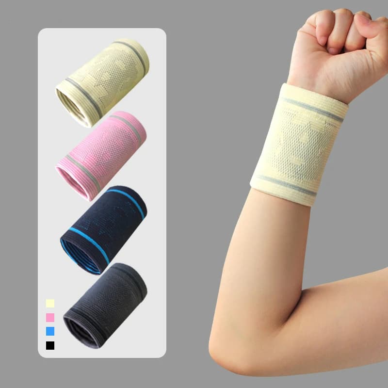 2 pezzi unisex sportivo fascia da polso polsino da polso corsa badminton pallacanestro braccialetto trib fascia da polso supporto