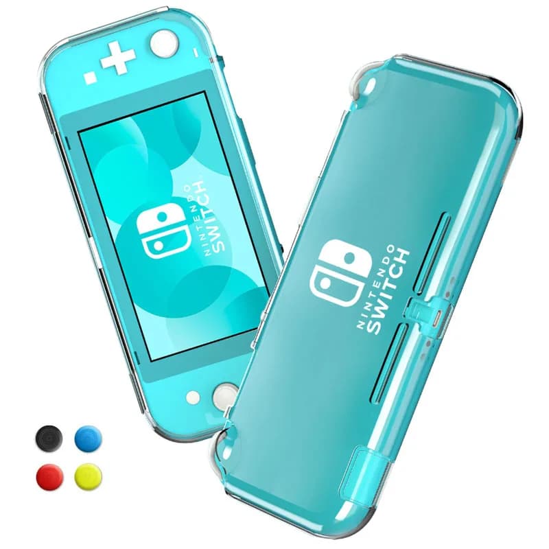 Custodia morbida in TPU trasparente custodia protettiva con impugnatura a levetta per Nintendo Switch NS Lite Console protezione posteriore in cristallo