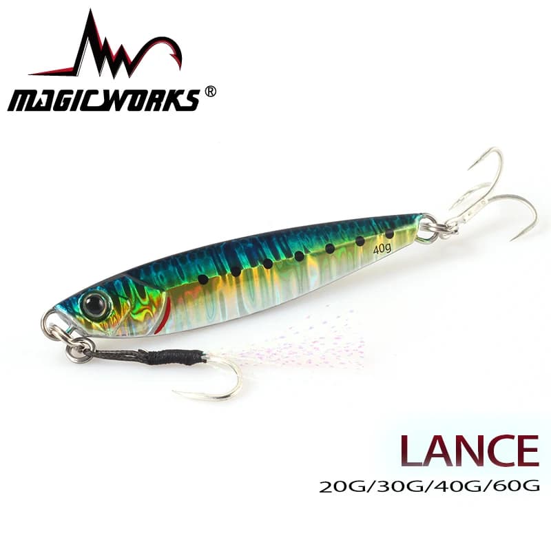 MAGIC WORKS Cucchiaio da jig in metallo 20g 30g 40g 60g Matita affondante Esca Casting Jig Pesce Spigola Richiamo di pesca Esca artificiale
