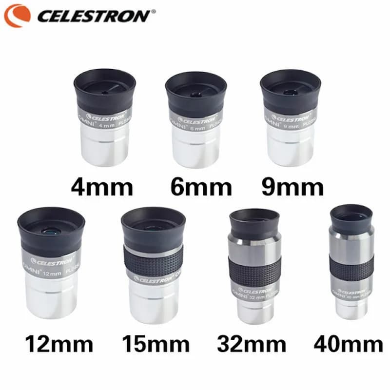 Celestron OMNI PLOSSL OBIECE OTTICO 4 elementi Cannocchiali da 1,25 pollici Telescopio Oculare 4mm 6mm 9mm 12mm 15mm 32mm 40mm