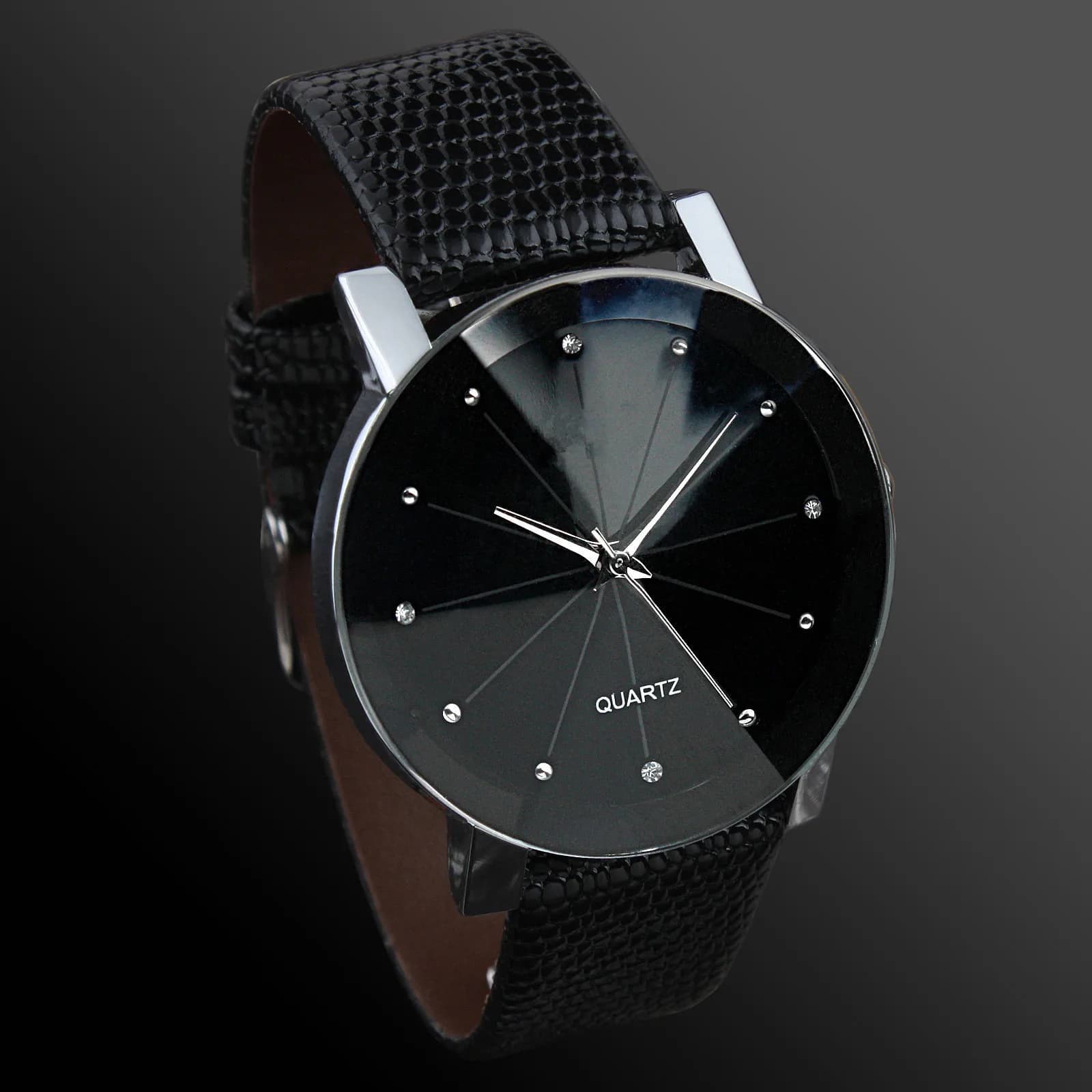 Men's Casual Fashion Watches Quartz Wrist Watch With Black Leather Strap Unisex No Brand Watches Cheap Price Dropshipping Montres Homme
