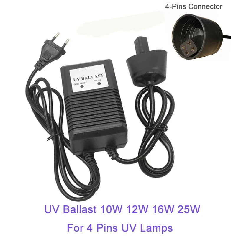 10W 12W 16W 25W Quattro Pin Presa Lampada UV Zavorra Sostituito Per Luce UV Sterlizzatore Acqua 220V Zavorra UV Adattatore di Alimentazione Spina UE