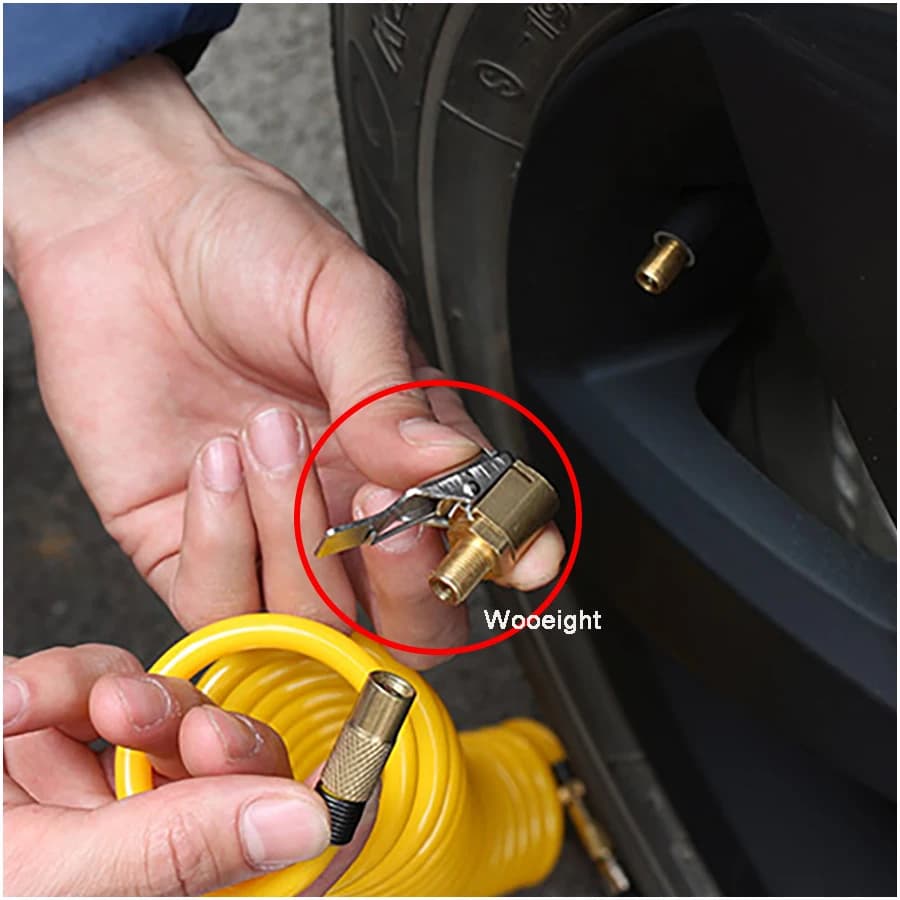 Wooeight 1Pc 8mm Auto camion Auto ottone pneumatico ruota pneumatico mandrino aria pompa di gonfiaggio valvola morsetto morsetto adattatore morsetto in ottone
