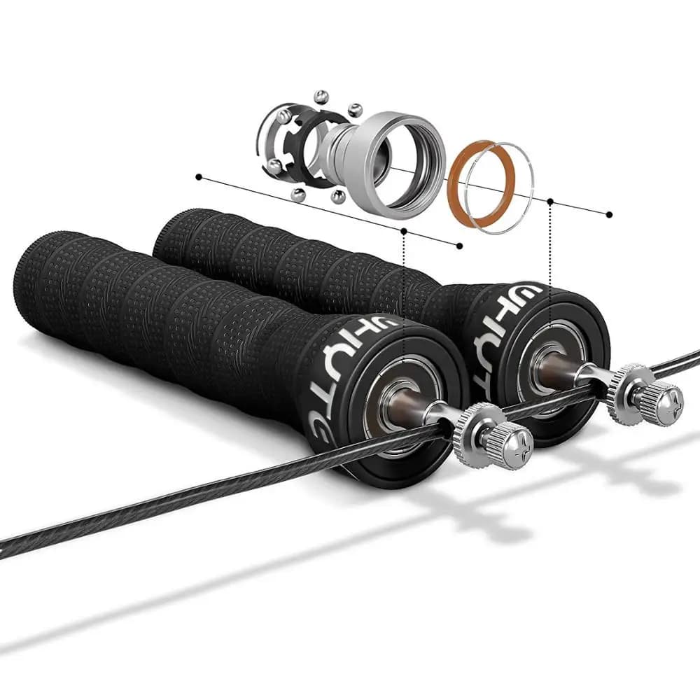 Corda per saltare Crossfit Corde per saltare con velocità e ponderate Corda per saltare in filo regolabile con cavo extra Cuscinetti a sfera Maniglia antiscivolo