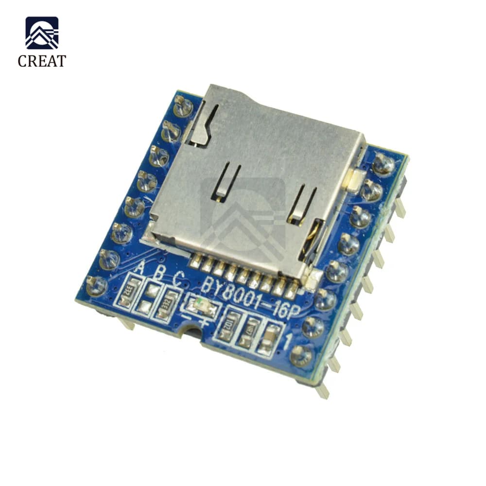BY8001-16P MP3 Player Moudle supporto per Micro SD TF Card kit amplificatore fai da te per Arduino lettori MP3 Audio modulo Audio