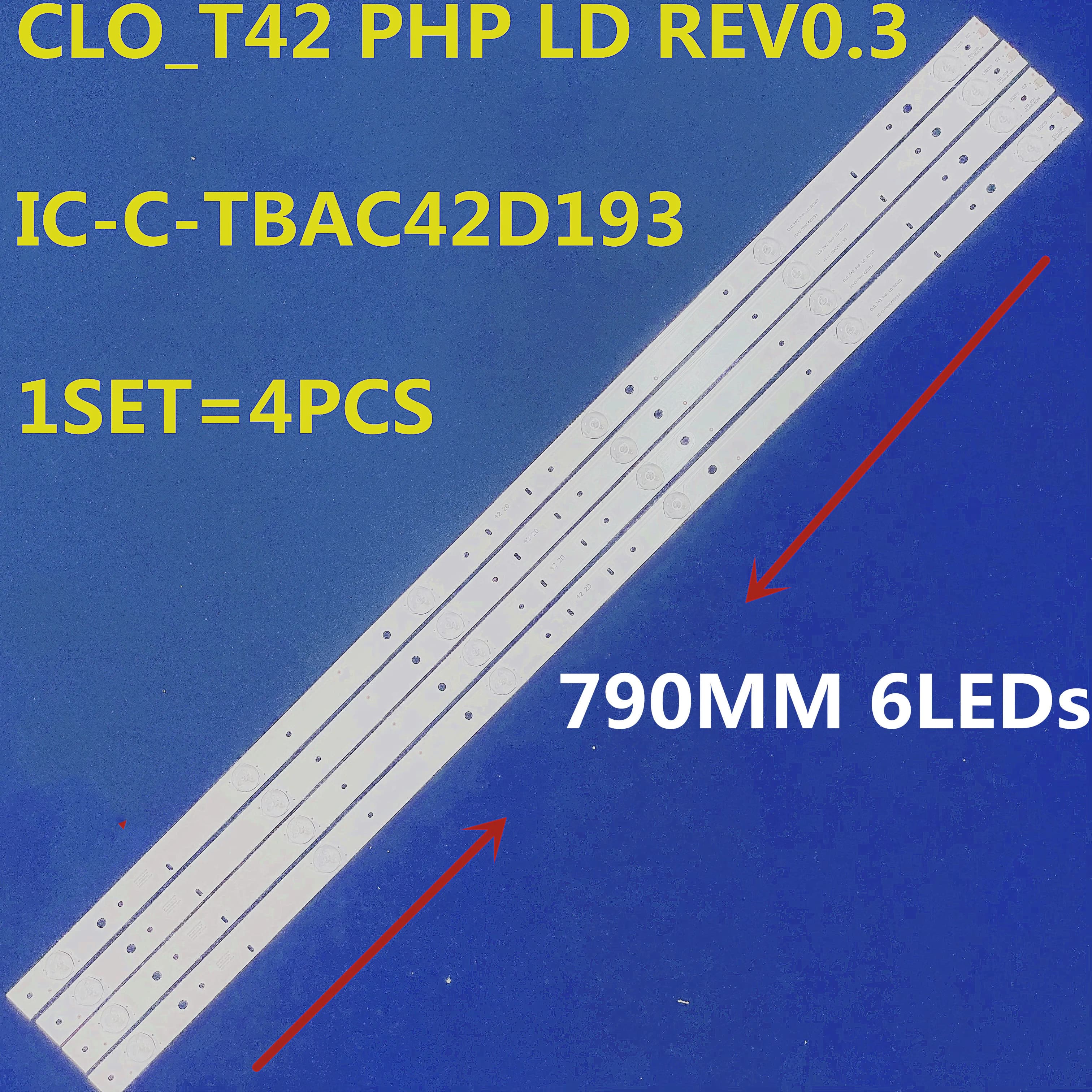 LED Backlight Strip 6 Lamp For 42'' TV IC-C-TBAC42D193 CLO_T42 PHP LD REV0.3 42PFL3188H/12 TPT420H2 6V/LED
