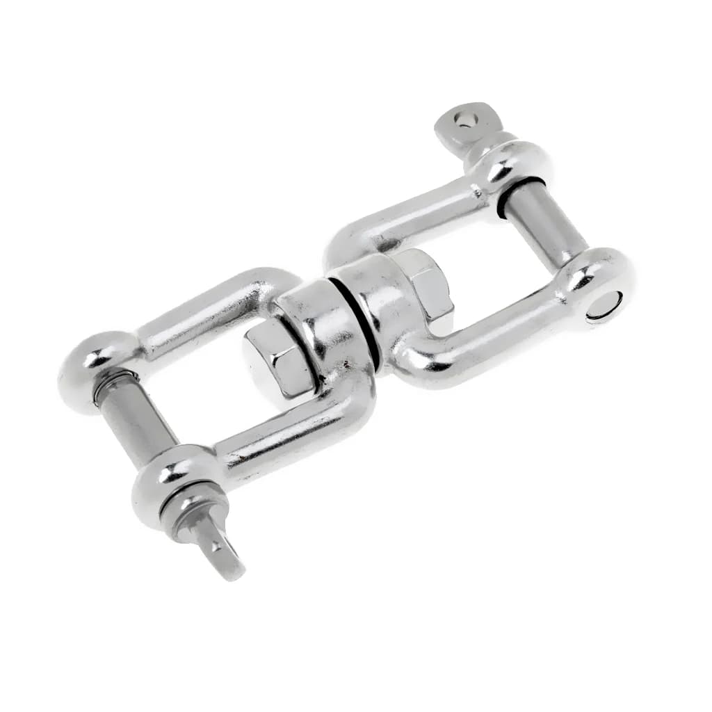 Marine Argento In Acciaio Inox di Ancoraggio Catena Connettore Girevole Jaw Doppio Grillo-M6 Girevole di Ancoraggio Catena di Connettore per la Barca