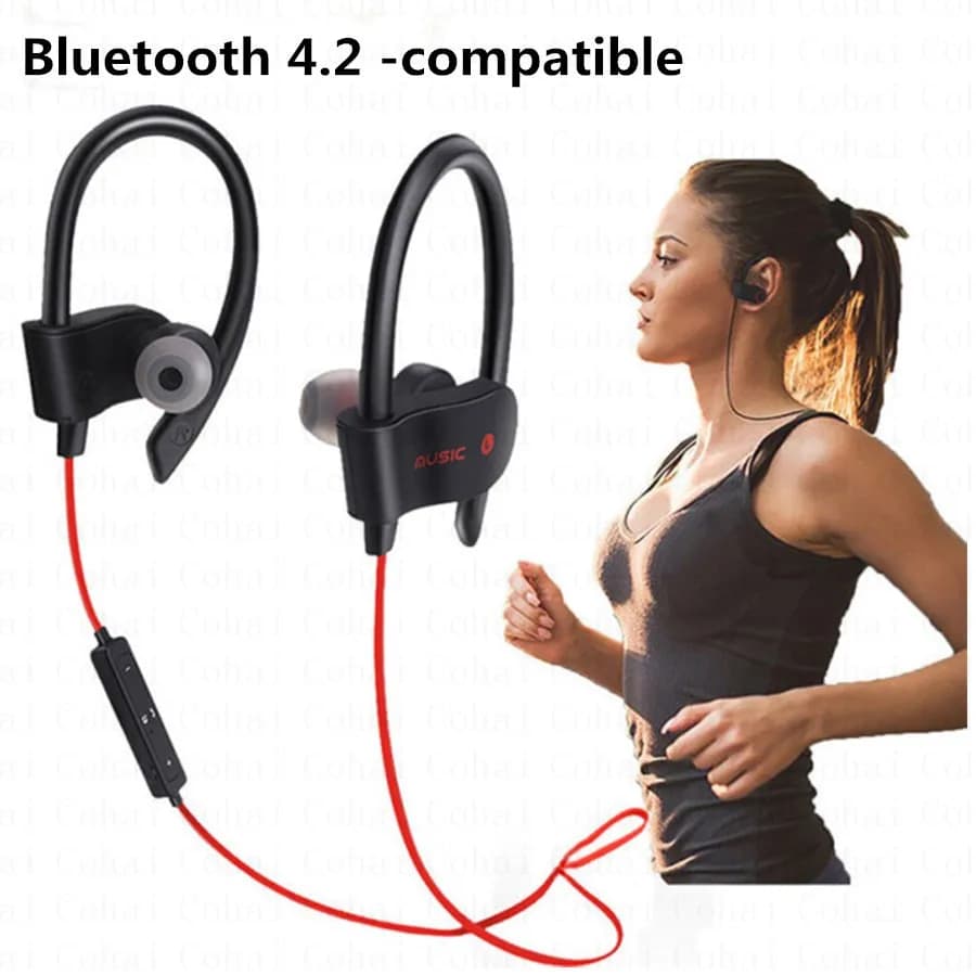Auricolare Bluetooth auricolari Earloop auricolare Bluetooth Stereo auricolare sportivo Wireless vivavoce con microfono per tutti gli smartphone 558