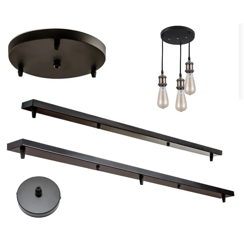 Base per lampada da soffitto fai-da-te Piastra per baldacchino Multi fori Lampadari Accessori per illuminazione Barra rettangolare rotonda Accessori per illuminazione