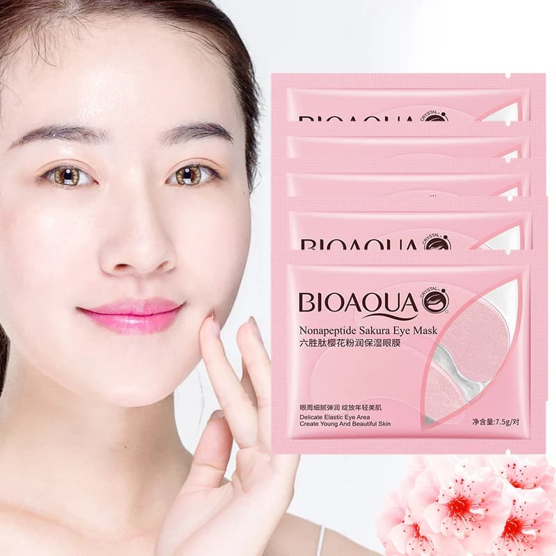 10 pz = 5 paia Nonapeptide Sakura maschera per gli occhi collagene Gel idratante patch per gli occhi rimuovere i cerchi scuri borsa Anti età cura delle rughe degli occhi