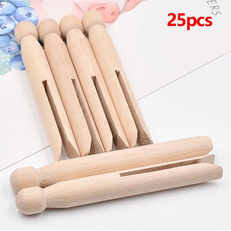 25pcs 11cm Wood Dolly Peg Wood Clothes Pins Pegs Traditional Dolly Wooden Clothes Pegs Clothes Pins Clothespins Crafts Supplies
