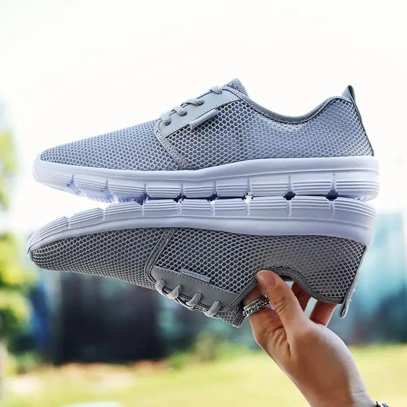 Big Size Summer Breathe Sneakers Men's Sport Shoes Women's Running Shoes Men's Sport Shoes 2024 Grey Snickers Workout D-423