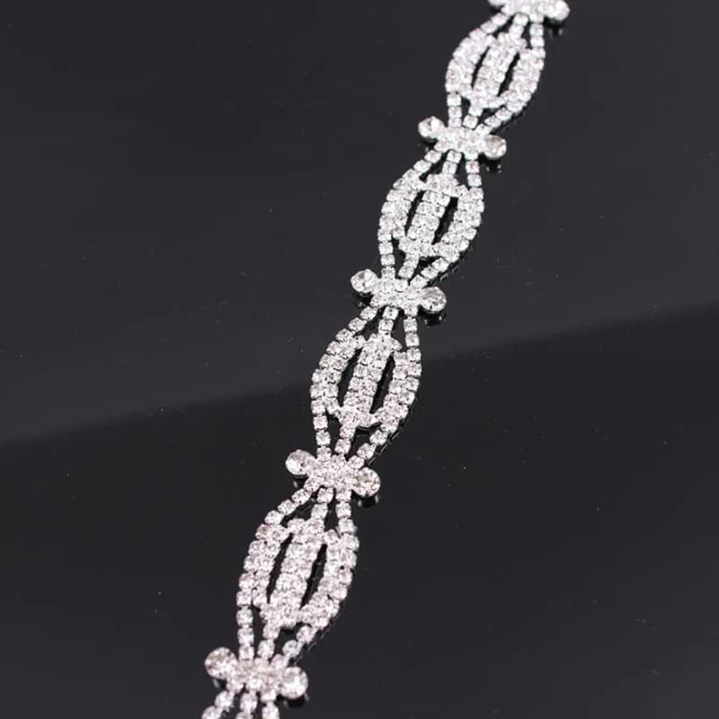 10 meters silver gold crystal rhinestones trim chain decoration crystals for diy jewelry handmade wedding dress belts waist