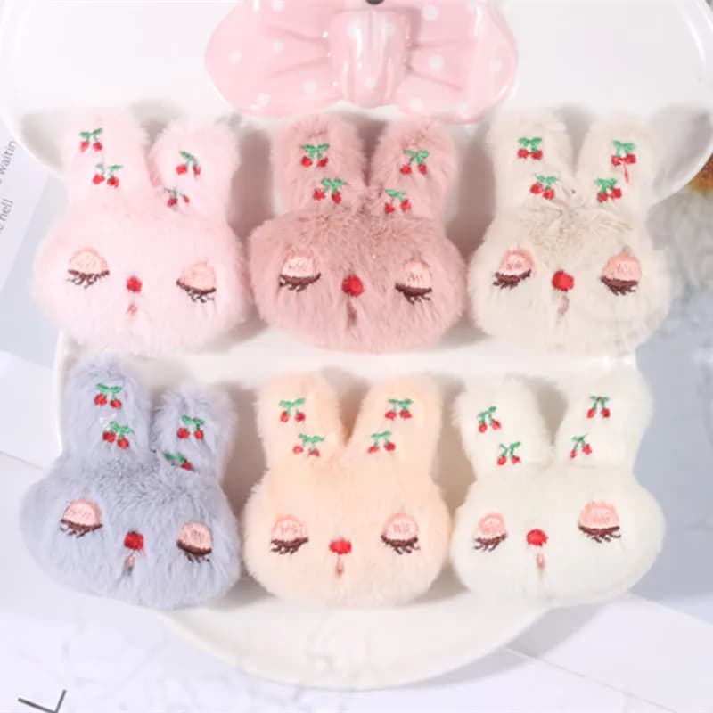 10 pz/lotto peluche cartone animato coniglio Applique artigianato per fai da te bambini fatti a mano indumento calzini borsa accessori patch