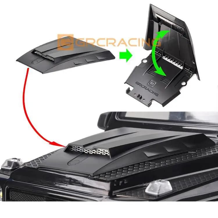Presa d'aria del coperchio del motore Grc con griglia in metallo # a nero per Traxxas Trx4 G500 Trx6 G63 # g162eb