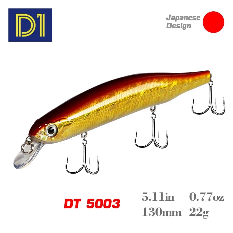 D1 Minnow sospeso 130mm 22g galleggiante 0-1.2m esca da pesca 2020 Jerkbaits per la pesca esca finta luccio pesce persico Jerkbait