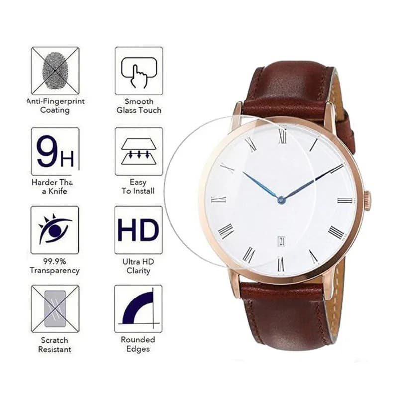 Pellicola protettiva in vetro temperato per Daniel Wellington DW Watch Protezione dello schermo Diametro 32mm 34mm 36mm 38mm 40mm