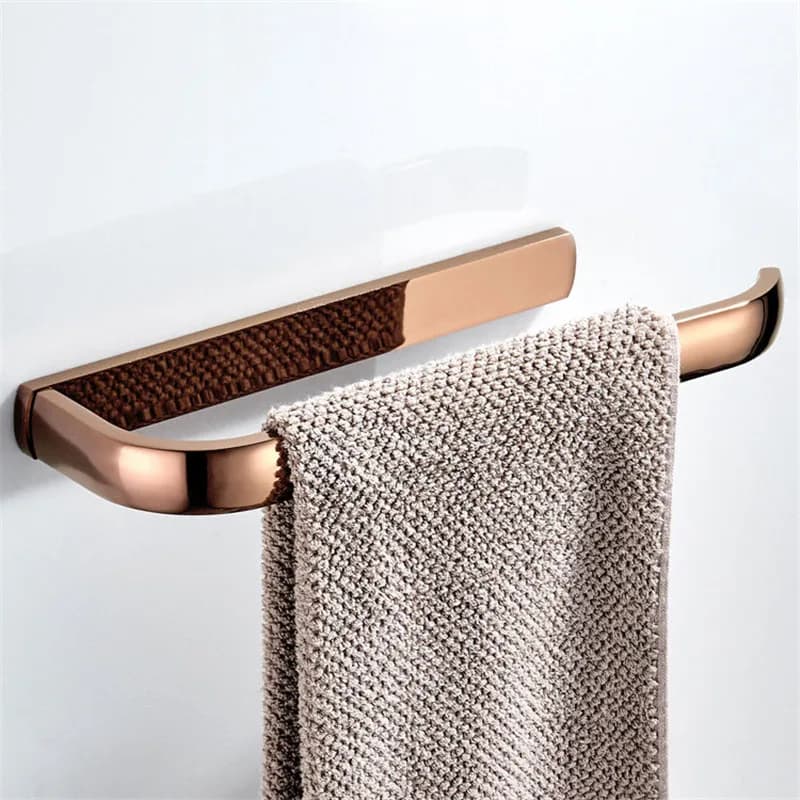 Portasciugamani Tuqiu portasciugamani a parete in oro rosa portasciugamani da bagno in ottone dorato portasciugamani bianco