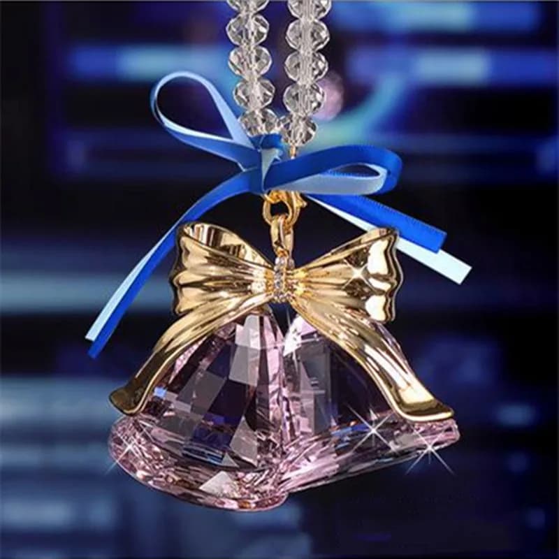 New Crystal wind chimes Car Auto Fashion Pendant Interior Rhinestone Bling Rear View Mirror Ornament Hanging Dangle Car Styling