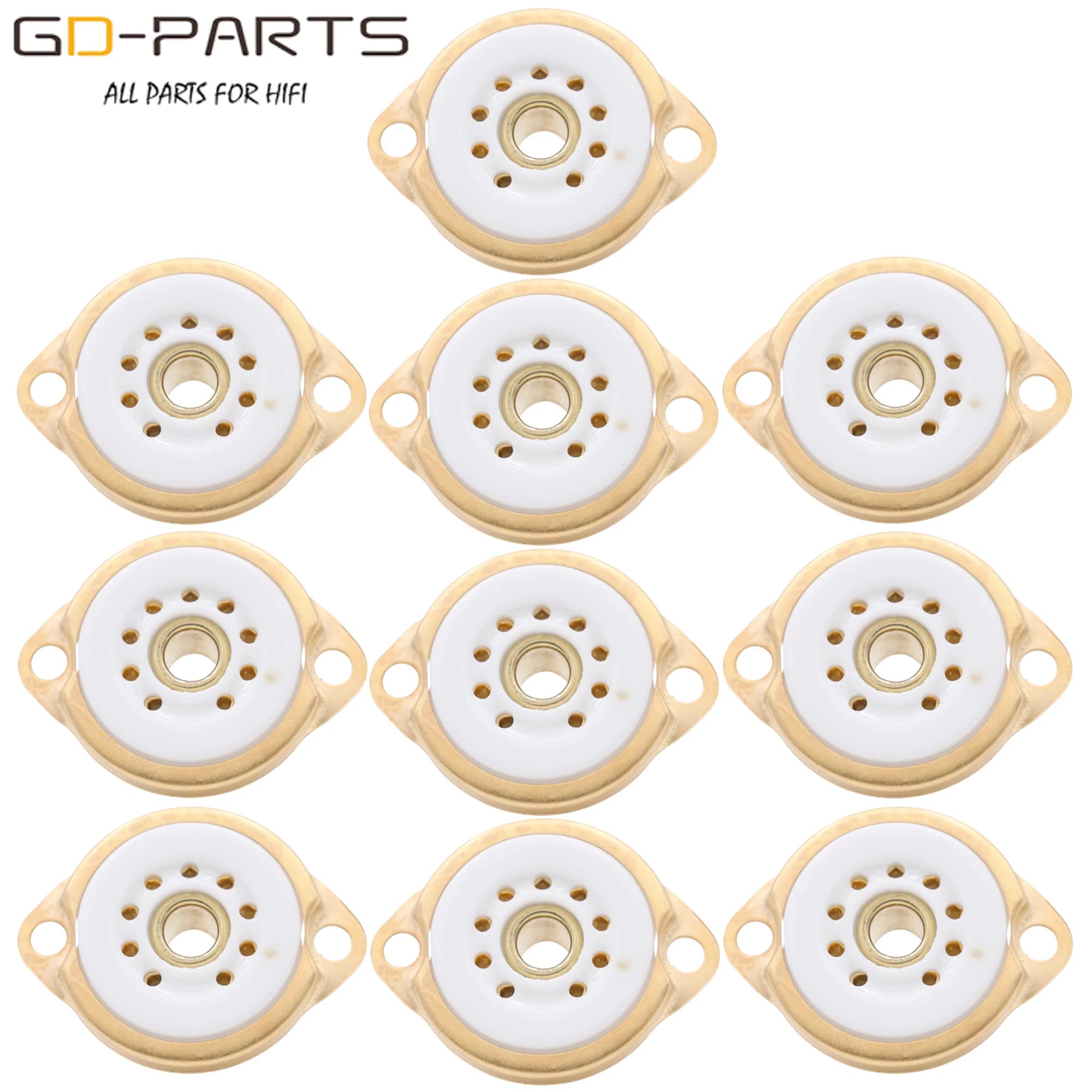Telaio di Montaggio 9pin Tubo A Vuoto In Ceramica Presa Base PER 12AX7 ECC82 6922 EL84 6DJ8 12AU7 12AT7 Hifi Audio Chitarra Tubo AMP FAI DA TE 10P