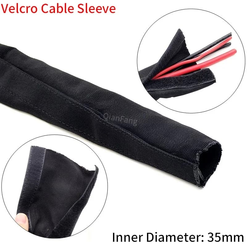 Manicotto per cavo 35mm con nastro in Velcro PET intrecciato cavo per Computer calzino organizzatore imbracatura in Nylon gestione guaina protezione dell'involucro del filo